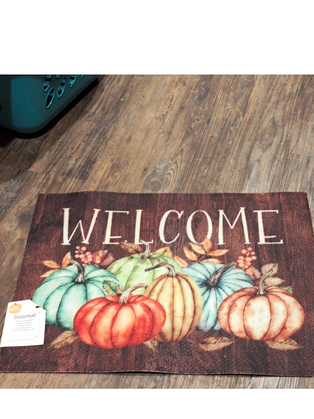 Welcome Pumpkin Doormat - Autumn Decorative Entry Mat in Multicolor